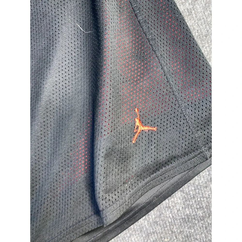 Jordan Athletic Shorts Mens Medium Black Mesh Reversible Elastic Waist Pony Logo
